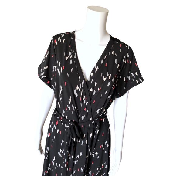 TORRID Womens Plus Size 1 1X Short Sleeve Faux Wrap Surplice Belted V Neck Dress - Picture 6 of 9